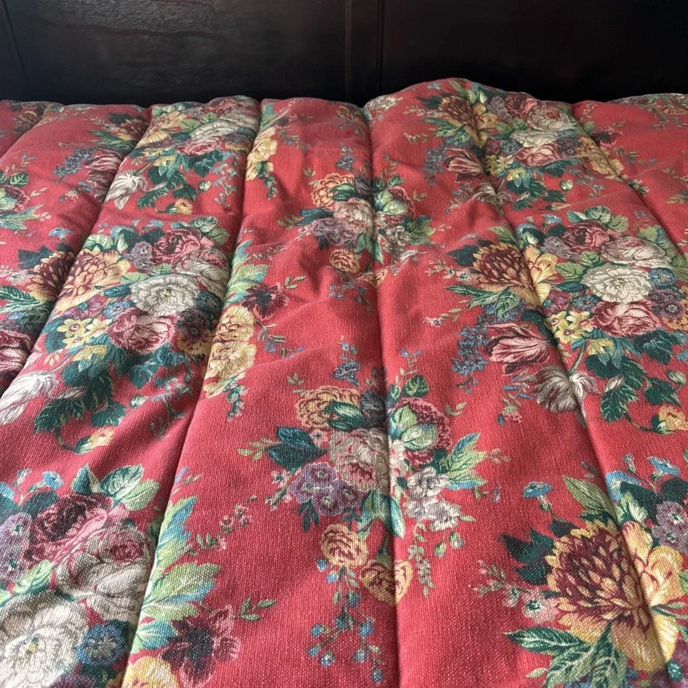 Ralph Lauren Vintage VTG Aylesbury Barkcloth Queen Full Comforter Bedspread